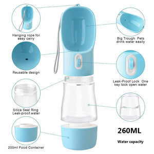Travel Doggie Water Bottle and Feeder Bowl